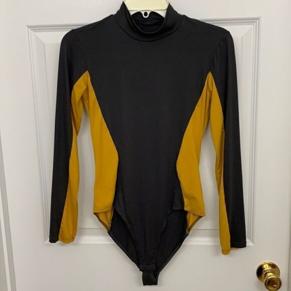 Size medium gold and dark gray bodysuit